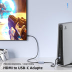 Adaptador HDMI 2.1 a USB-C 8K @30Hz, PD 65W, 1.6 ft, para PS5, Xbox