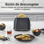 Tostadora Hamilton Beach de 2 rebanadas con botones de Bagel, Descongelar y Cancelar