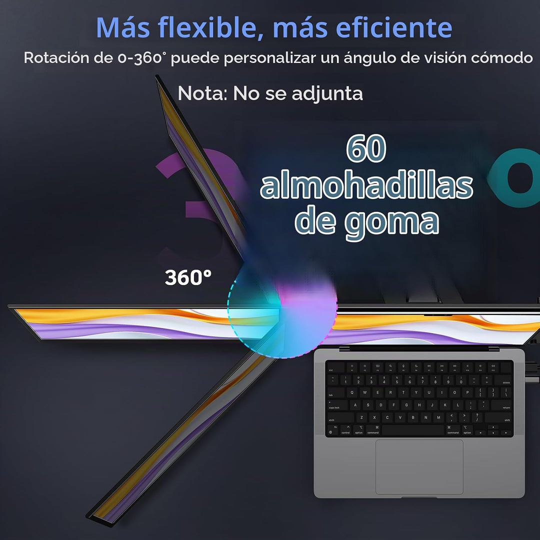 QQH Extensor de pantalla para laptop, monitor portátil triple de 15...