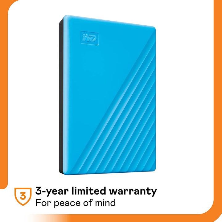 WD 6TB My Passport, disco duro externo portátil, azul, software de...