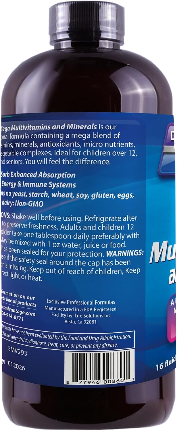 DRS Advantage \u2013 Líquido Mega de suplementos multivitamínicos &...