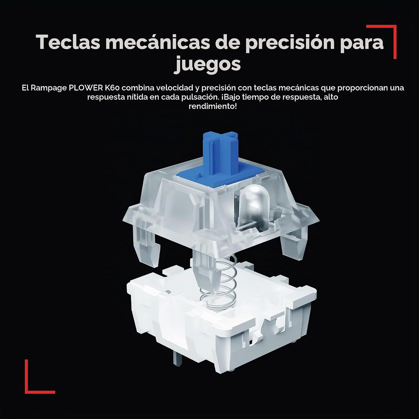 Rampage Plower K60 Teclado mecánico para juegos \u2013 62 teclas, r...