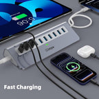 intpw, hub USB 3.2 de 10 puertos, alimentado