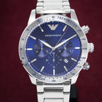 Emporio Armani Reloj de acero inoxidable para hombre con cronógrafo o movimiento de tres manecillas