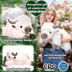 uoozii Animales de peluche con peso de vaca de las tierras altas de...
