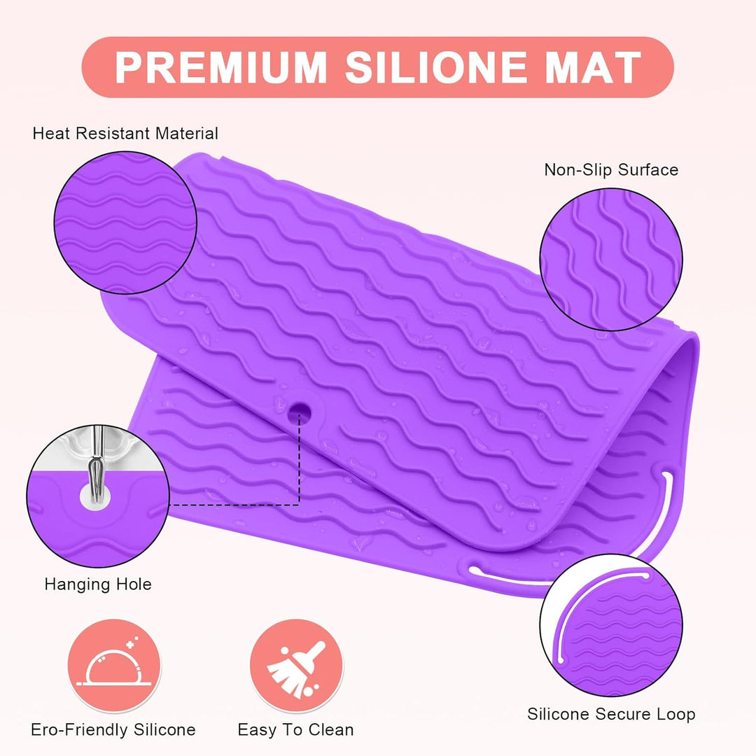 Suafrnut Alfombrilla de silicona resistente al calor de tamaño gran...