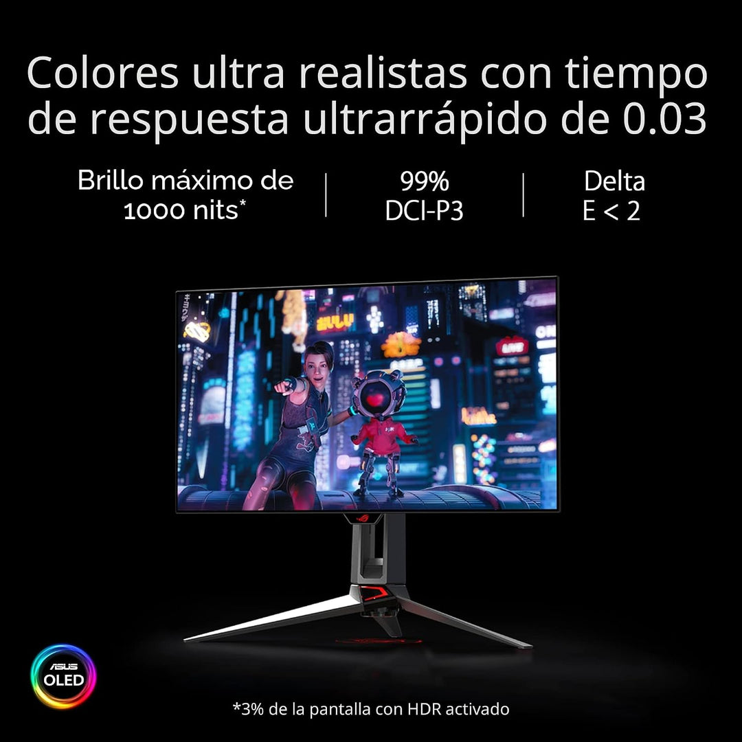ASUS ROG Swift 27\u201D 1440P OLED DSC Monitor de juegos (PG27AQDM)...