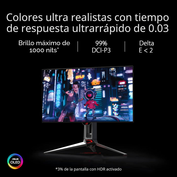 ASUS ROG Swift 27\u201D 1440P OLED DSC Monitor de juegos (PG27AQDM)...