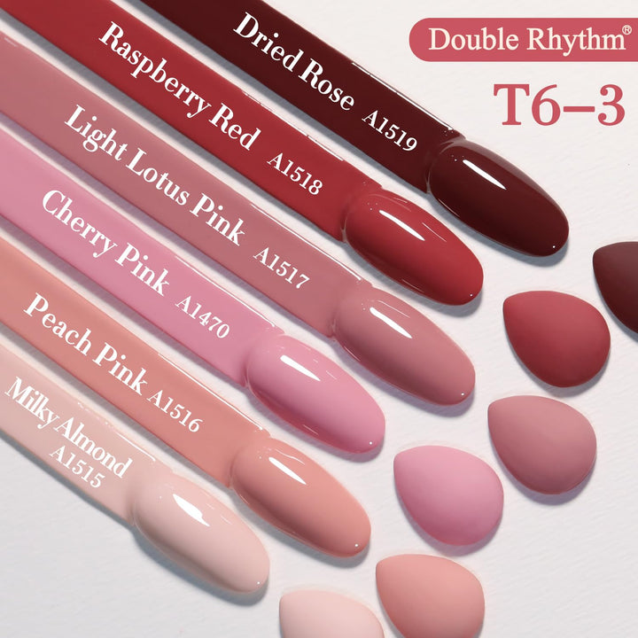 Double Rhythm Juego de 6 piezas de 15 ml de esmalte de uñas en gel,...