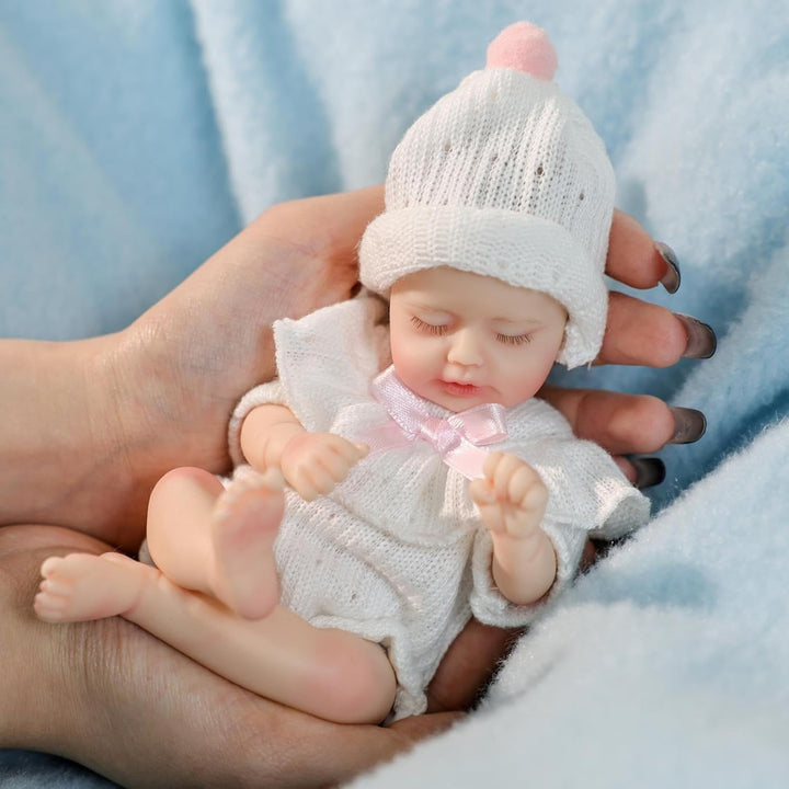 Cloveray Muñeca de bebé Reborn de silicona de 8 pulgadas, suave al...