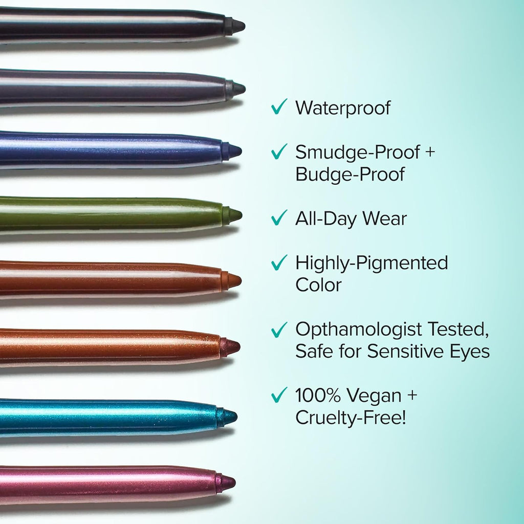 Thrive Causemetics Infinity Lápiz delineador de ojos impermeable, Jade (brillo verde azulado)