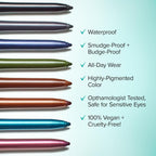 Thrive Causemetics Infinity Lápiz delineador de ojos impermeable, Jade (brillo verde azulado)
