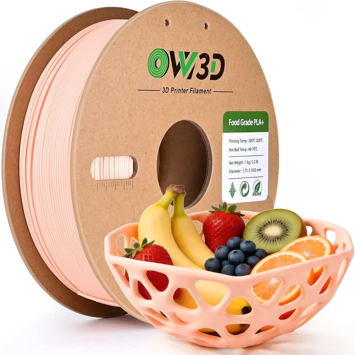 OVV3D Filamento PLA seguro para alimentos de 0.069 pulgadas (0.069...