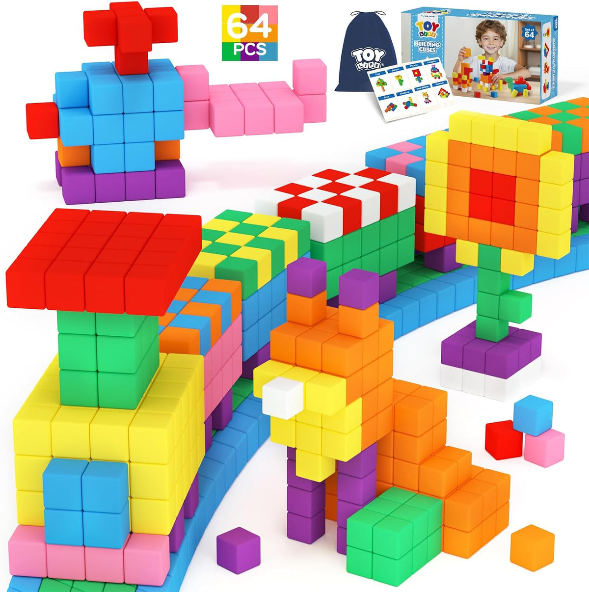 TOY Life - Bloques magnéticos primarios, juego STEM de 80 piezas, 80 unidades primario