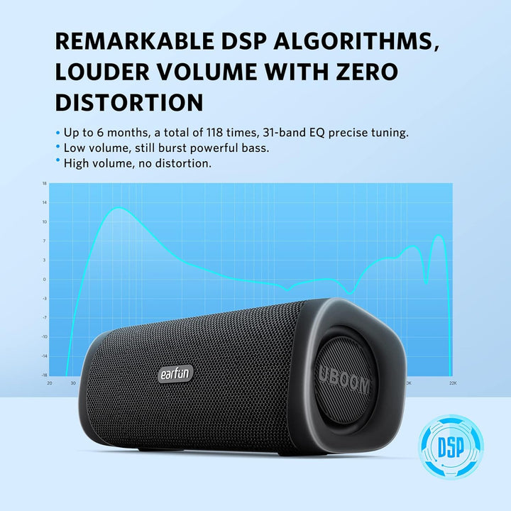 EarFun UBOOM L Altavoz Bluetooth, altavoz portátil de 28 W, sonido...