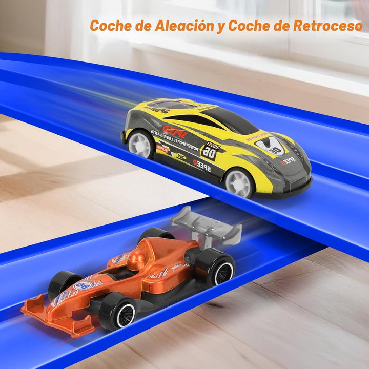 KETIEE Flex Tracks de 16 pies para niños: pista de rampa de carrera...