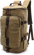 IT'SCARL Mochila grande para hombres, mochila de viaje, bolsa grande de lona, mochila de trabajo (caqui)