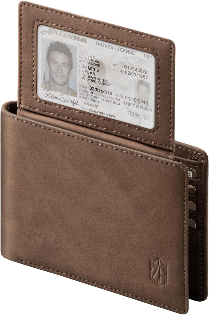 Billetera Zitahli para hombre, delgada, RFID, de cuero, con 2 venta...