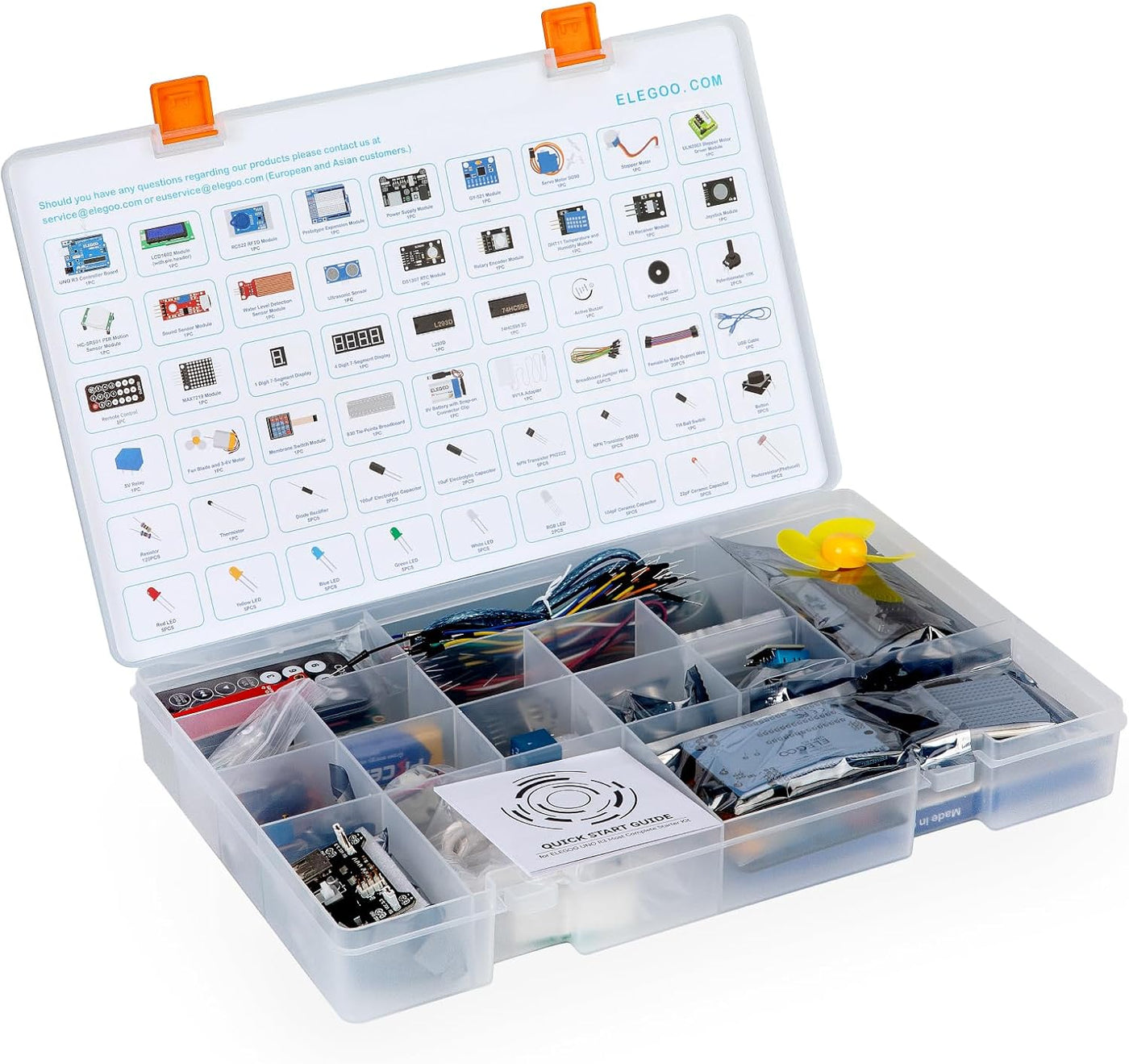 Kit inicial completo para Arduino Uno R3 con tutorial (63 artículos...
