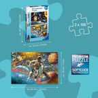 Ravensburger - Espacio - Paquete de 2 rompecabezas de 100 piezas - Piezas XXL para un montaje más fácil - Imágenes espaciales impresionantes y atrevidas - Planetas y más - Calidad premium - Regalo