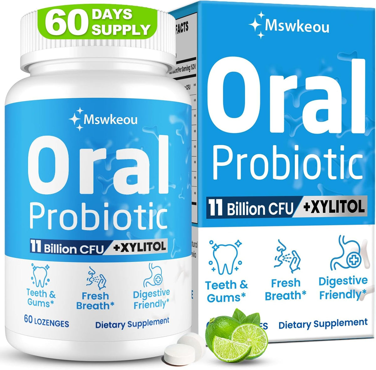Probióticos orales para el mal aliento bucal para adultos 11 mil mi...