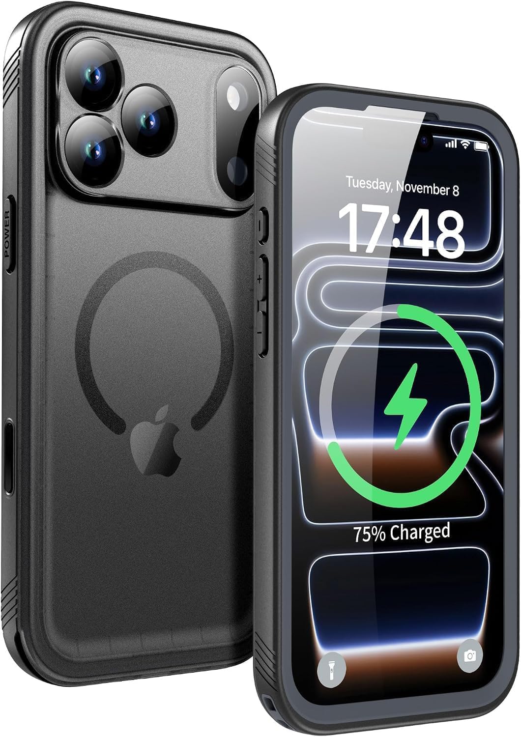 SPORTLINK - Funda impermeable para iPhone 18 Pro, 17 Pro, Mag/Negro