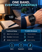 Reloj despertador para dormitorio, pulsera vibratoria, reloj de pulsera con vibración para dormir pesado, pulsera de choque silencioso, extra fuerte, despierta a personas sordas con TDAH
