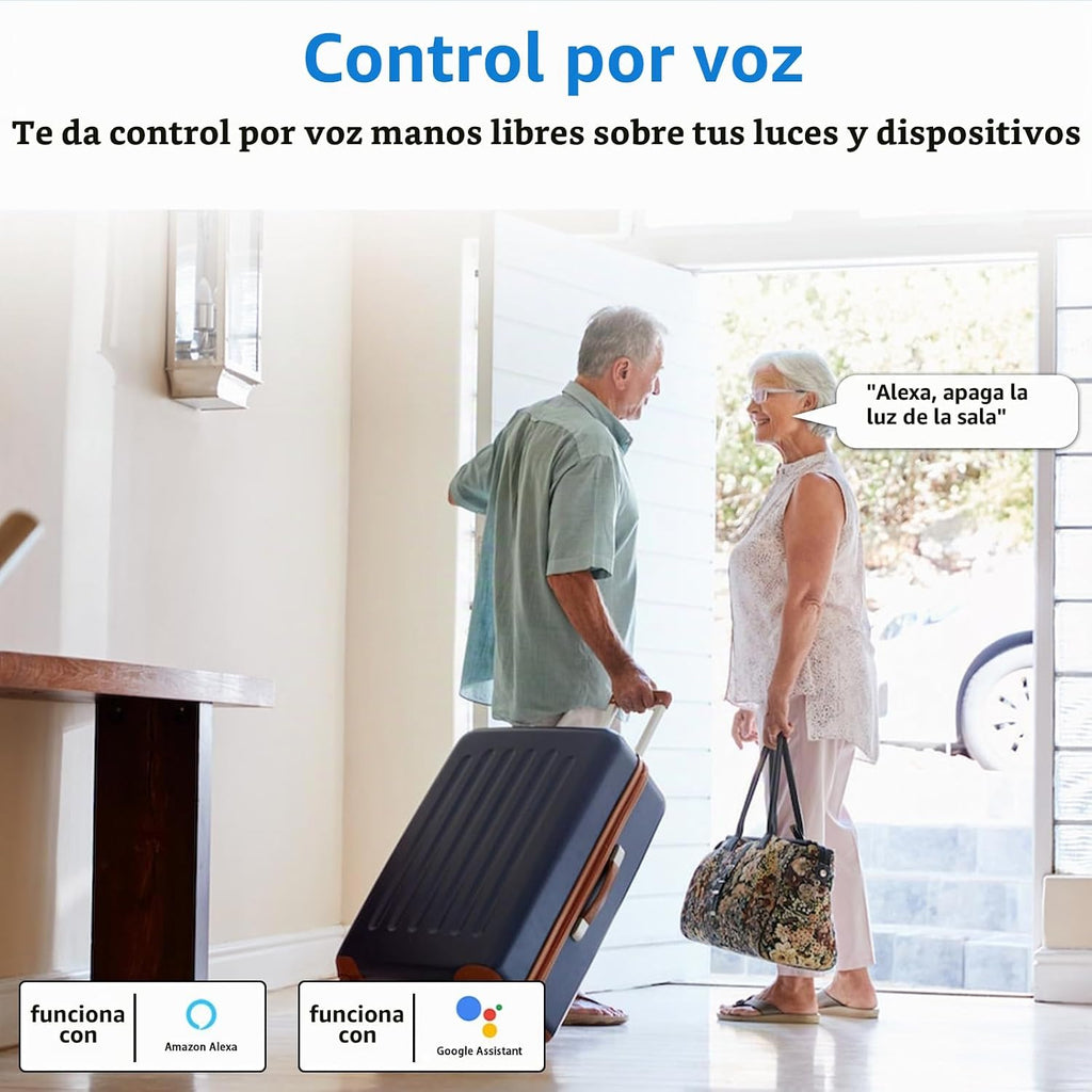 Lámpara Regulador de intensidad enchufable, enchufe inalámbrico con control remoto, interruptor de luz digital para lámpara compatible con Alexa, para luces LED/CFL regulables e incandescentes/halógenas