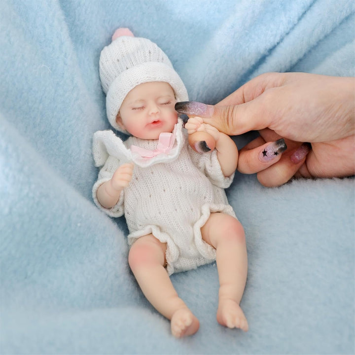 Cloveray Muñeca de bebé Reborn de silicona de 8 pulgadas, suave al...