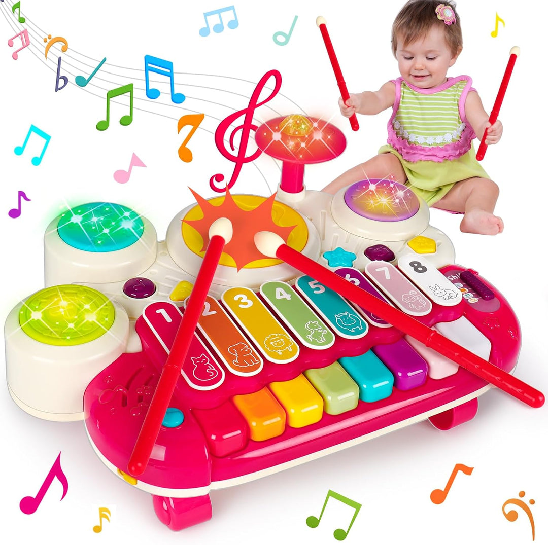 AugToy 3 en 1 juguetes musicales para niños pequeños de 1 a 3 años,...
