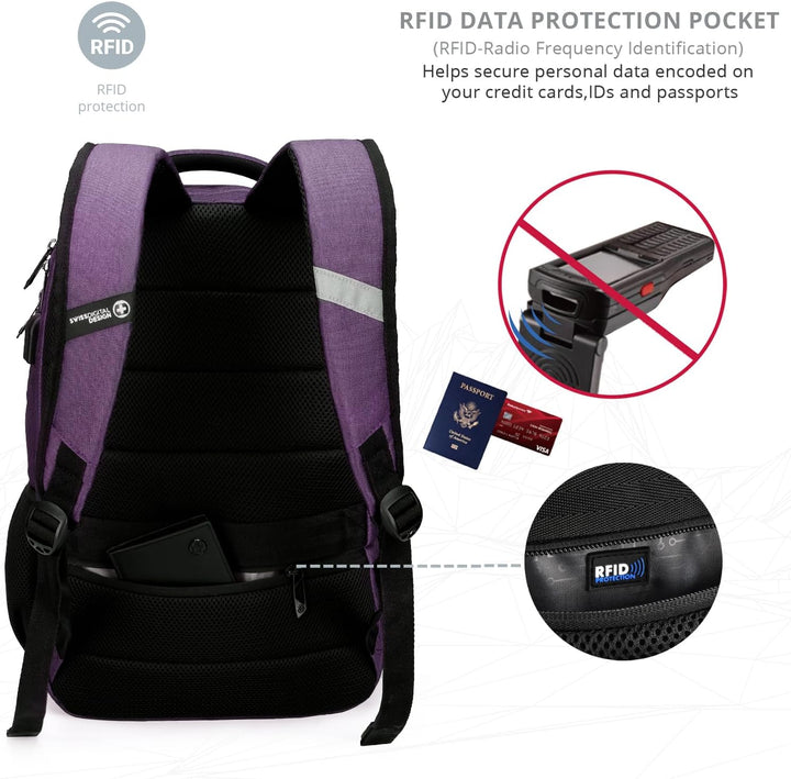 Mochila de viaje Swissdigital Design de 16 pulgadas para laptop, Mo...