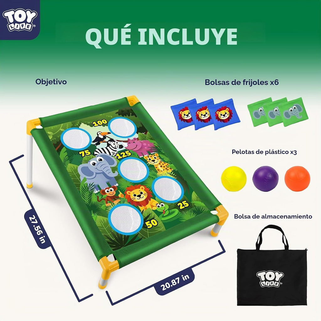TOY Life Bean Bag Toss Game, Carnival Party Games, Cornhole Set para Kids Outdoor Games, Outside Toys para Kids Ages 4-8, Yard Outdoor Toys para Toddlers 3-5, Gifts para 3 4 5 6 7 Year Old Girls & Boys