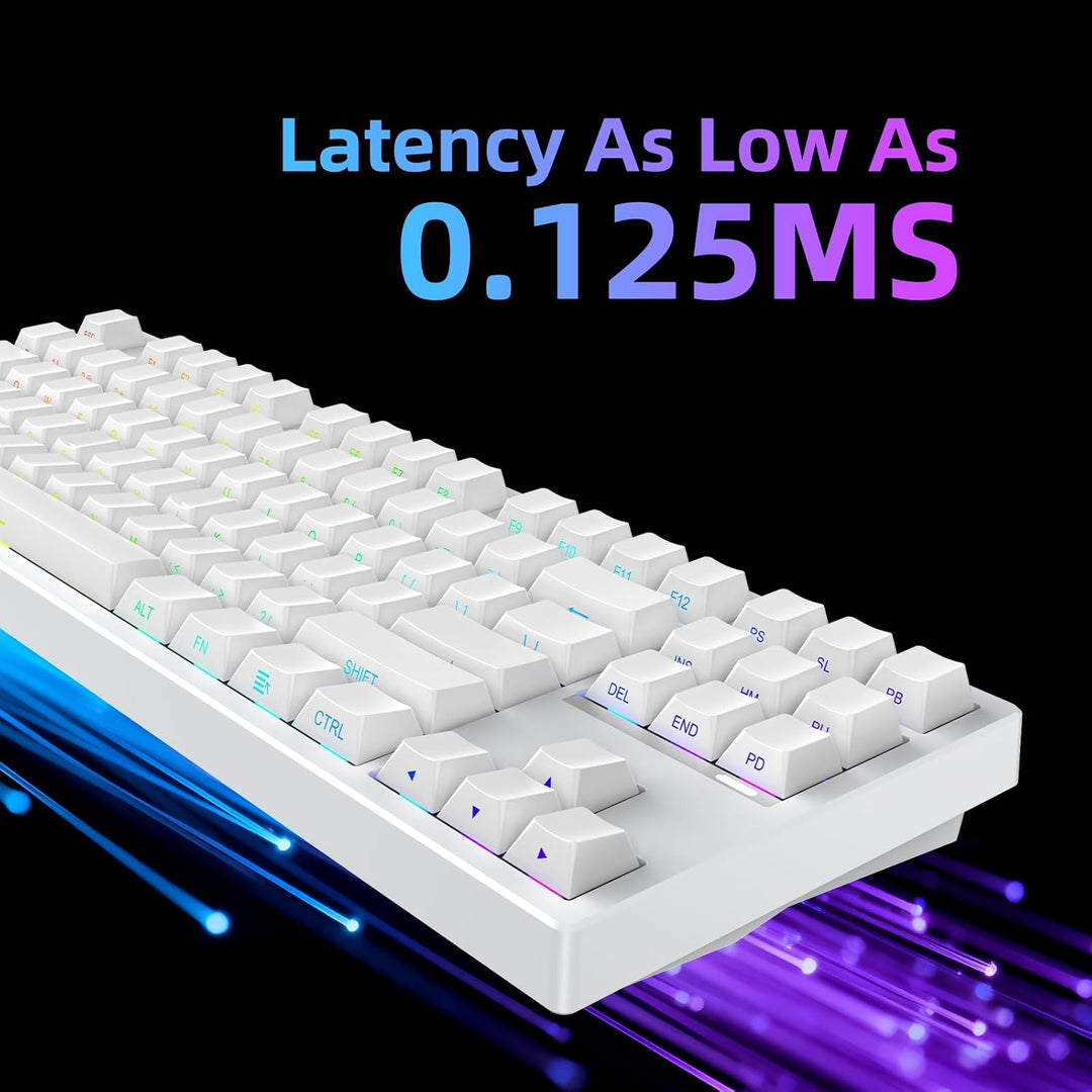 Teclado mecánico con cable IROK FE87 V2, tasa de sondeo dual de 8 K...
