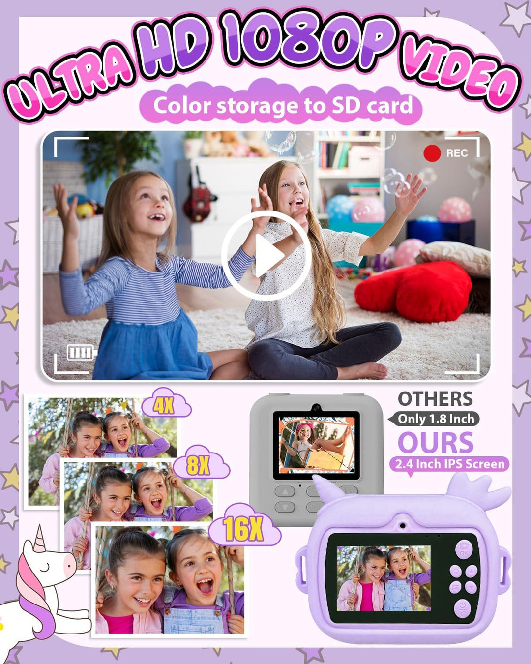Cámara para niños con impresión instantánea, cámaras instantáneas p...