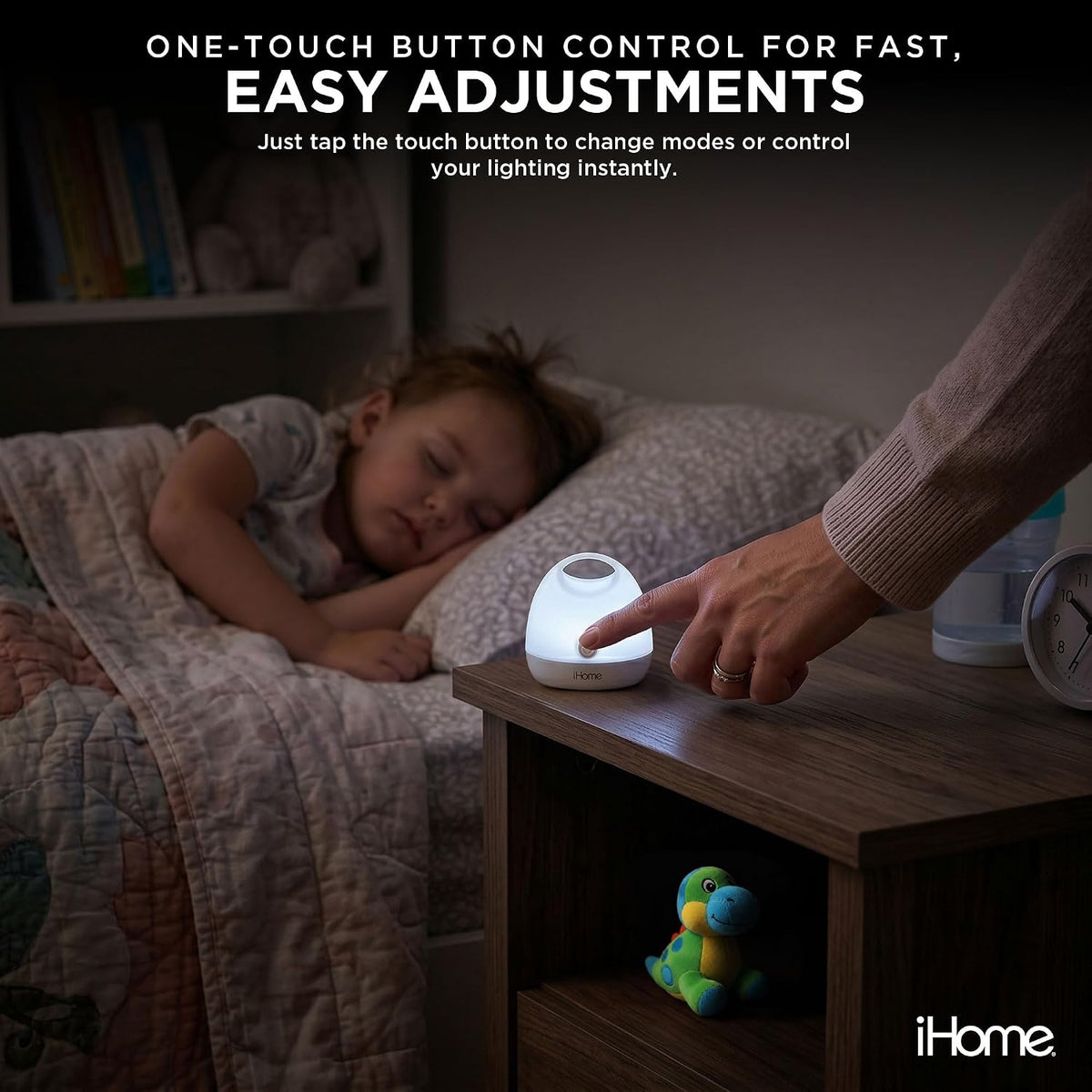 iHome Luz nocturna LED que cambia de color, paquete de 3, inalámbrica, funciona con pilas, iluminación de 360°, cambio de color RGBW y regulable