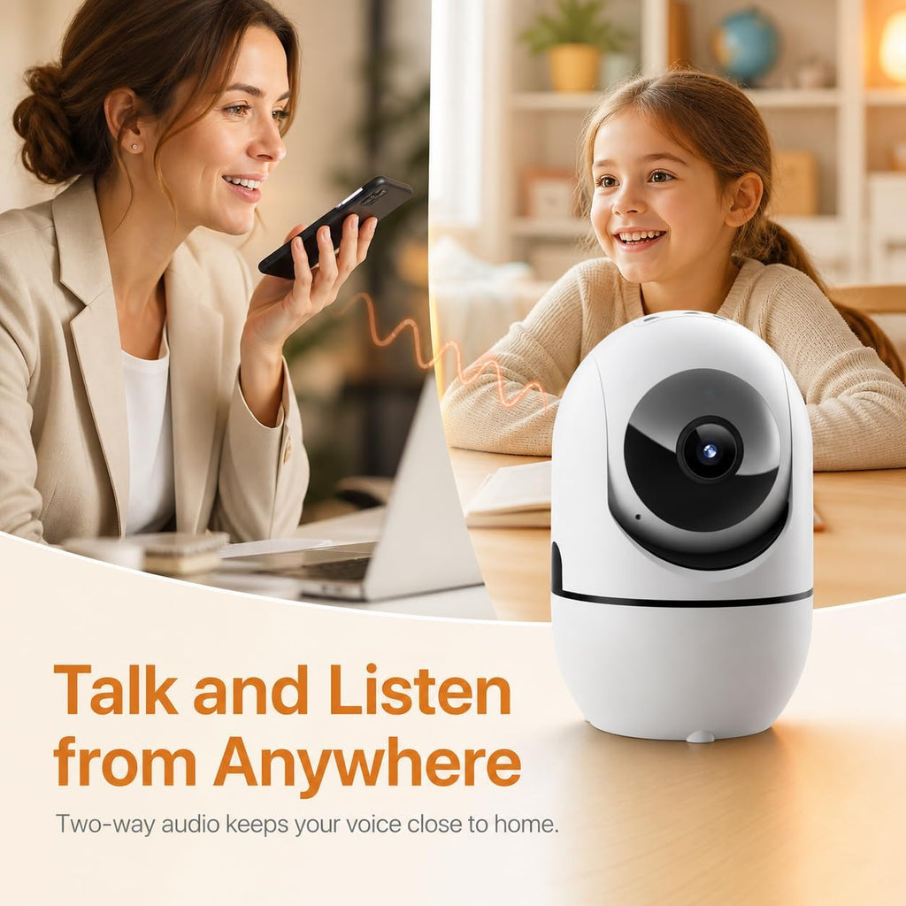 DYPCO Cámara interior para seguridad del hogar, cámara 5G para mascotas con aplicación de teléfono, cámara interior PTZ de 360° para monitor de bebé, cámara de detección de movimiento, audio de 2 vías