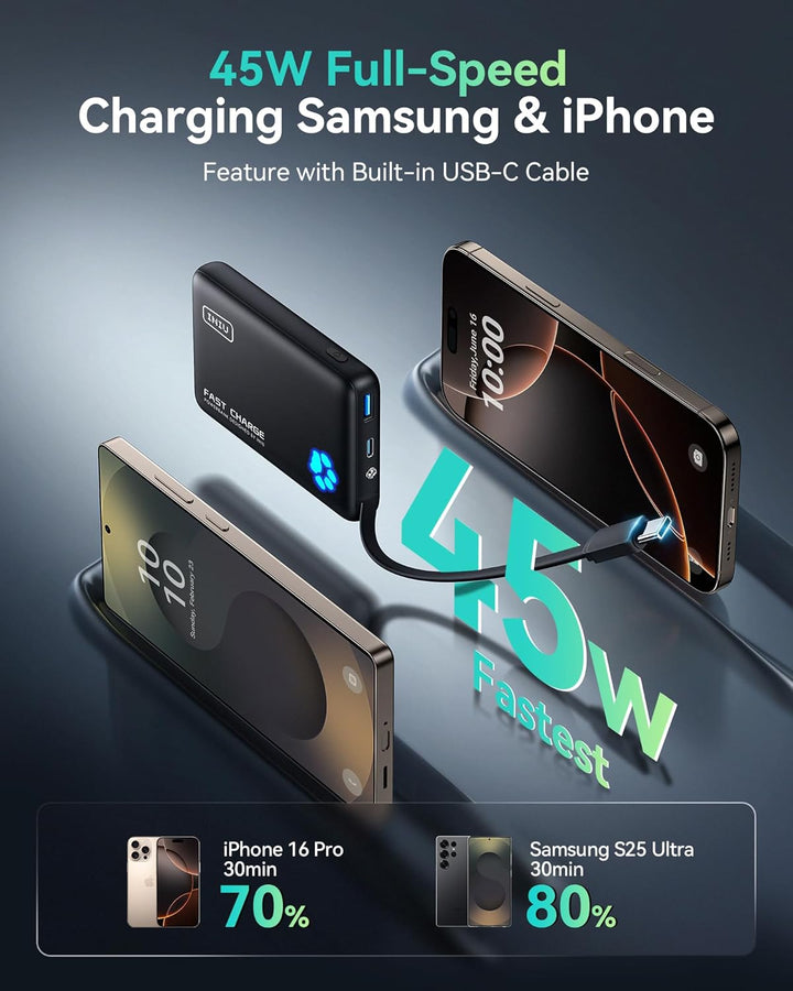 INIU PawGo - Cargador portátil, 45 W PD 10000 mAh, banco de energía...