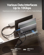 Estación de acoplamiento vertical USB-C 11 en 1 con carcasa SSD NVME M.2