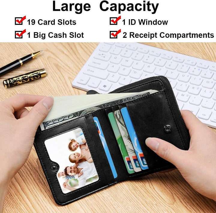 HUANLANG Billetera para hombre con bloqueo RFID, multitarjetero, bi...