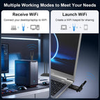NEWFAST AX5400 Adaptador USB WiFi 6 para PC de escritorio Tri-Band USB 3.0