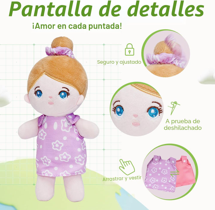 OUOZZZ Muñecas suaves para bebé, juego de 5 muñecas multiculturales...