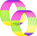 Hymaz Aros de ejercicio para niños, paquete de 4/8/12 anillos de aro desmontables y de tamaño ajustable de color para gimnasio al aire libre, equipo de agilidad para perros, juegos de fiesta deportiva