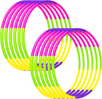 Hymaz Aros de ejercicio para niños, paquete de 4/8/12 anillos de aro desmontables y de tamaño ajustable de color para gimnasio al aire libre, equipo de agilidad para perros, juegos de fiesta deportiva