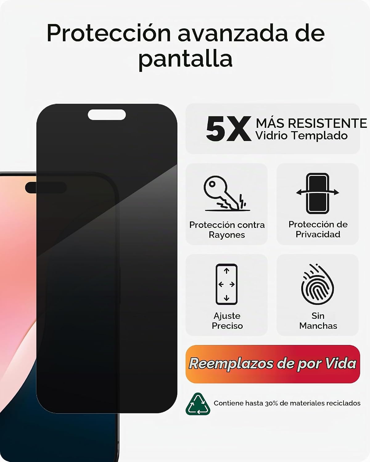 ZAGG Protector de pantalla de privacidad Glass Elite para iPhone 16 Pro