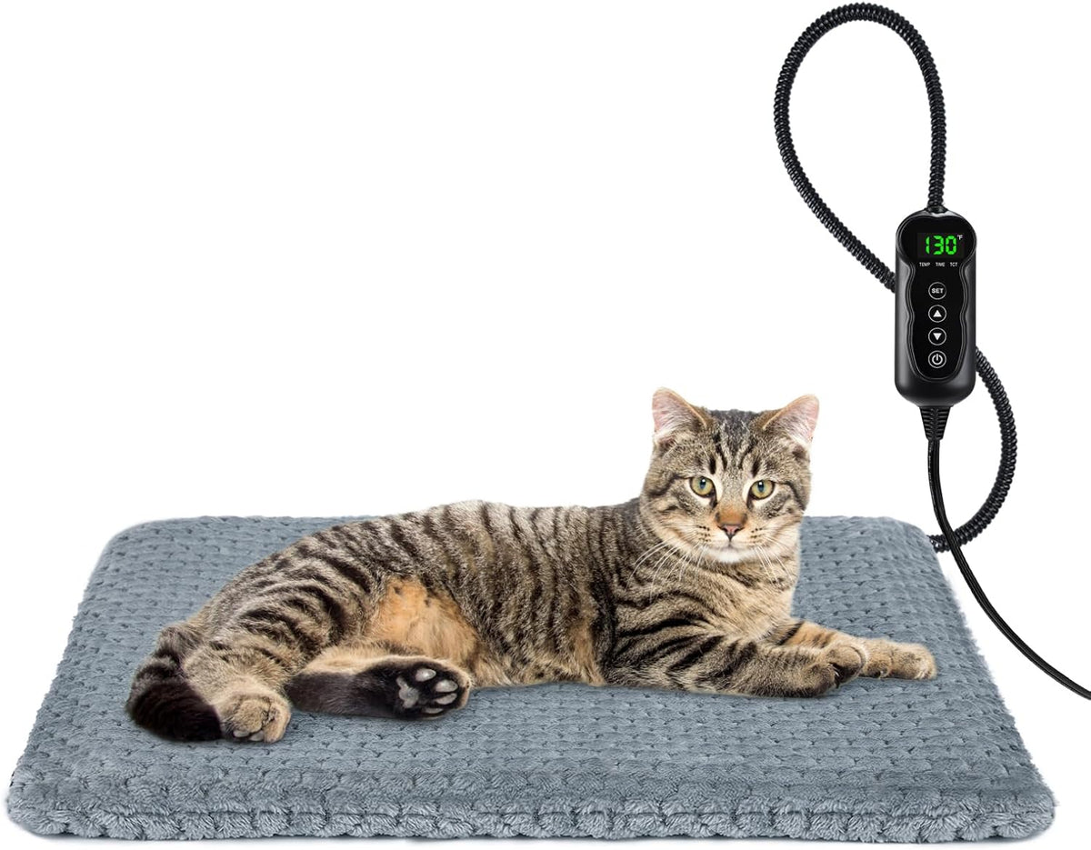 Cama térmica para gatos, almohadilla térmica impermeable de temperatura ajustable para perros y gatos con temporizador, almohadilla térmica para interiores para gatos y perros, almohadillas eléctricas para perros y gatos, almohadilla térmica para mascotas