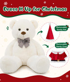 MaoGoLan Peluche de Navidad de 39 pulgadas, oso de peluche grande