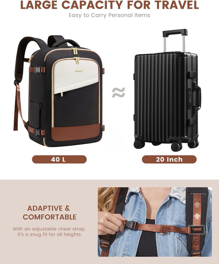 LOVEVOOK Mochila de viaje para mujer, mochila de transporte de 40 L...