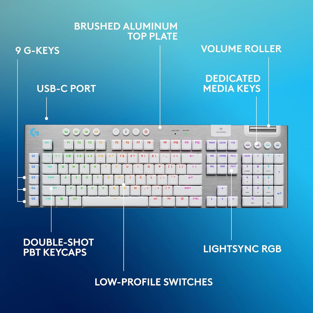 Logitech G915 X Lightspeed Teclado mecánico inalámbrico para juegos...