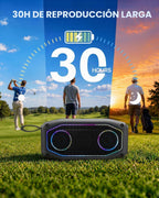 Qozybuds Altavoz de golf magnético, altavoz portátil Bluetooth 6.0 para carrito de golf de 30 W, IPX6 impermeable, tiempo de reproducción de 30 horas, estéreo TWS, luz RGB, altavoz al aire libre a
