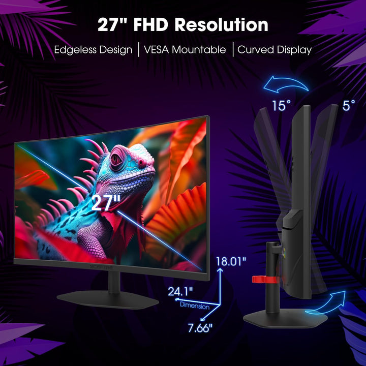 Sceptre Nuevo Monitor Curvo para Juegos de 27 Pulgadas 1500R 100Hz...
